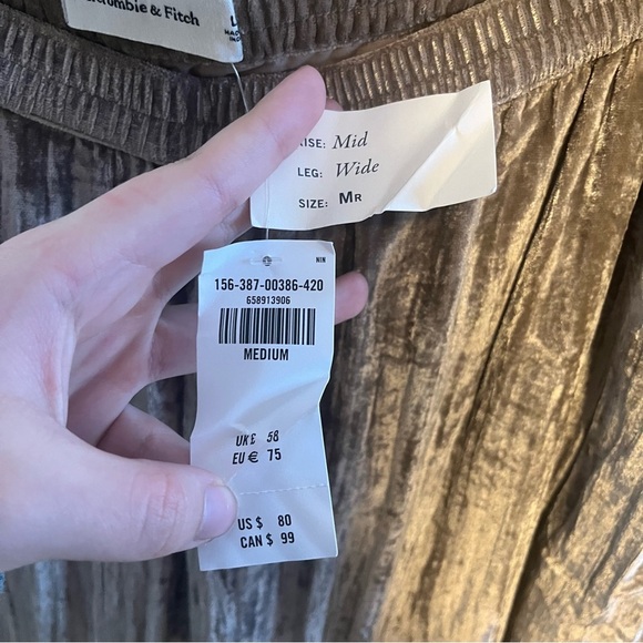 Abercrombie & Fitch women’s Velvet Crinkle Pull-On Pant NWT size large - Picture 6 of 7